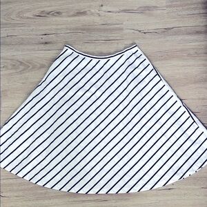 Ralph Lauren 100% Cotton Black and White Striped Full Midi Skirt